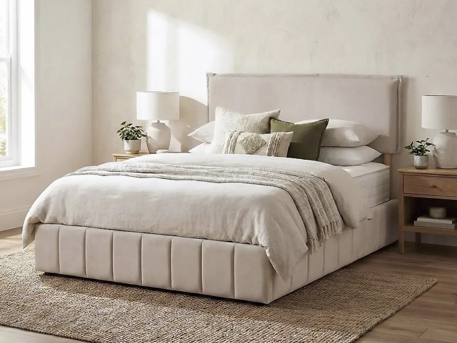 Habitat Et Jardin Tête de lit "Jessica" en lin 160 cm Beige