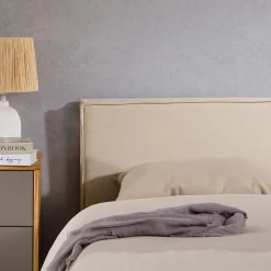 Idimex Tête de lit KLAO 160 sur pieds, en tissu - Écru Clearance