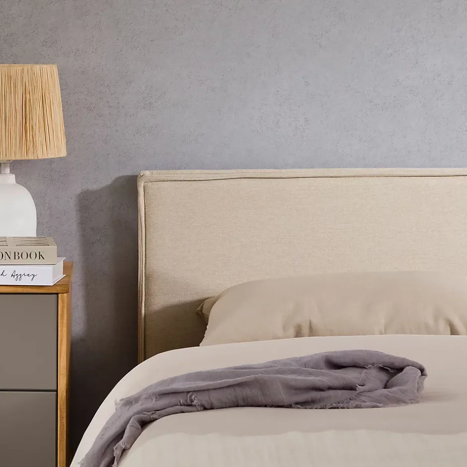 Idimex Tête de lit KLAO 160 sur pieds, en tissu - Écru Clearance