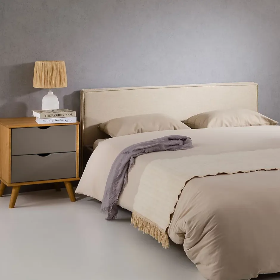 Idimex Tête de lit KLAO 160 sur pieds, en tissu - Écru Clearance