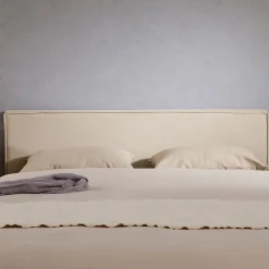 Idimex Tête de lit KLAO 160 sur pieds, en tissu - Écru Clearance