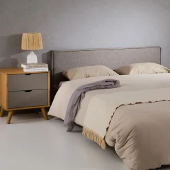 Idimex Tête de lit KLAO 160 sur pieds, en tissu - Gris