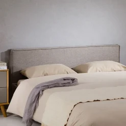 Idimex Tête de lit KLAO 160 sur pieds, en tissu - Gris