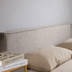 Idimex Tête de lit KLAO 160 sur pieds, en tissu - Gris