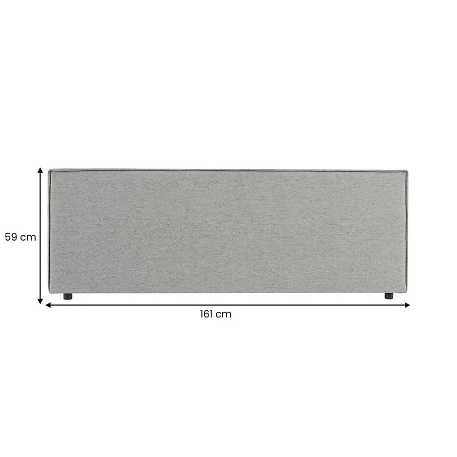 Idimex Tête de lit KLAO 160 sur pieds, en tissu - Gris