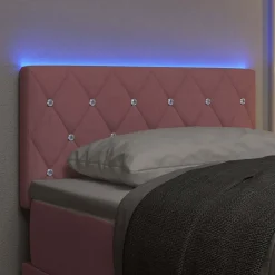 Vidaxl Tête de lit LED avec bandes LED Rose 80 cm Velours
