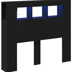 Vidaxl Tête de lit LED avec étagère Chêne noir 120 x 18,5 x 103,5 cm Discount
