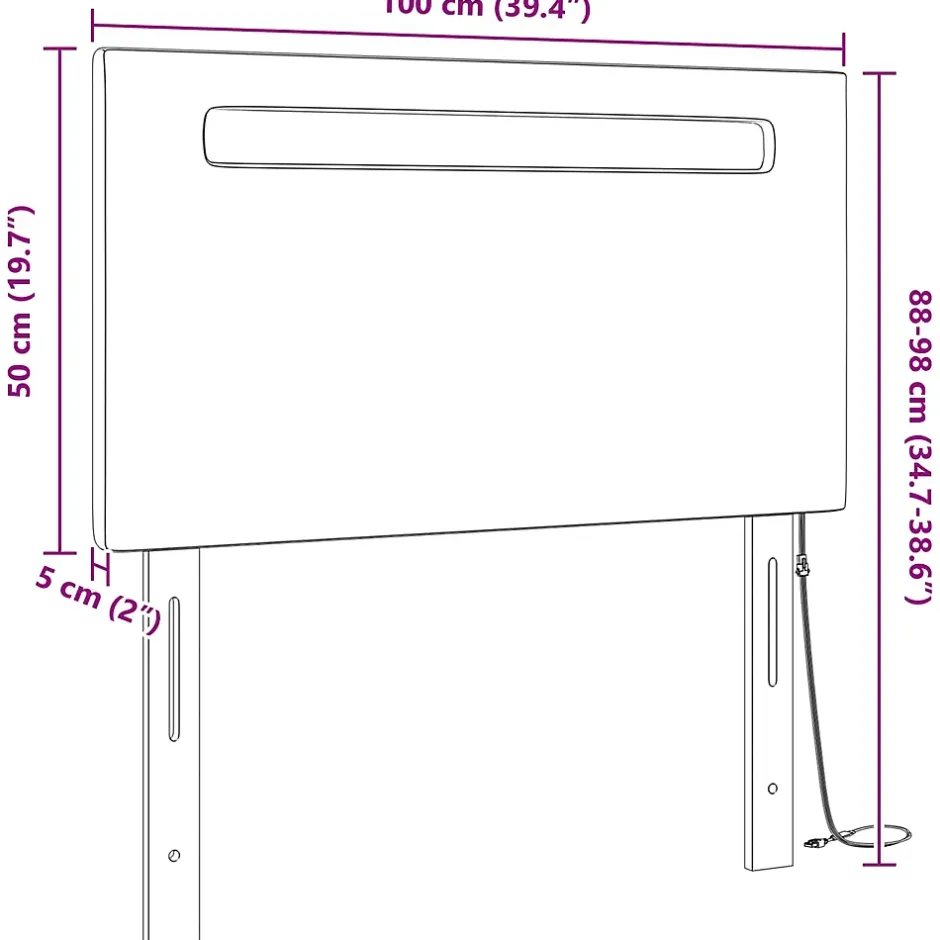 Vidaxl Tête de lit LED Blanc 100 cm Cuir synthétique Outlet