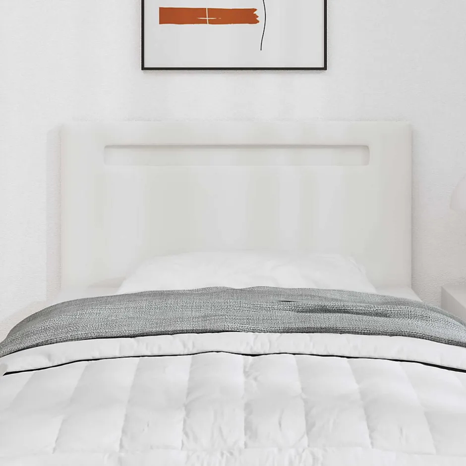 Vidaxl Tête de lit LED Blanc 100 cm Cuir synthétique Outlet