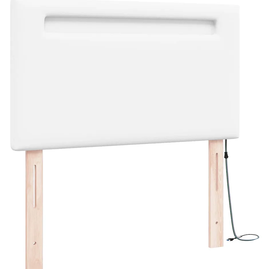 Vidaxl Tête de lit LED Blanc 100 cm Cuir synthétique Outlet