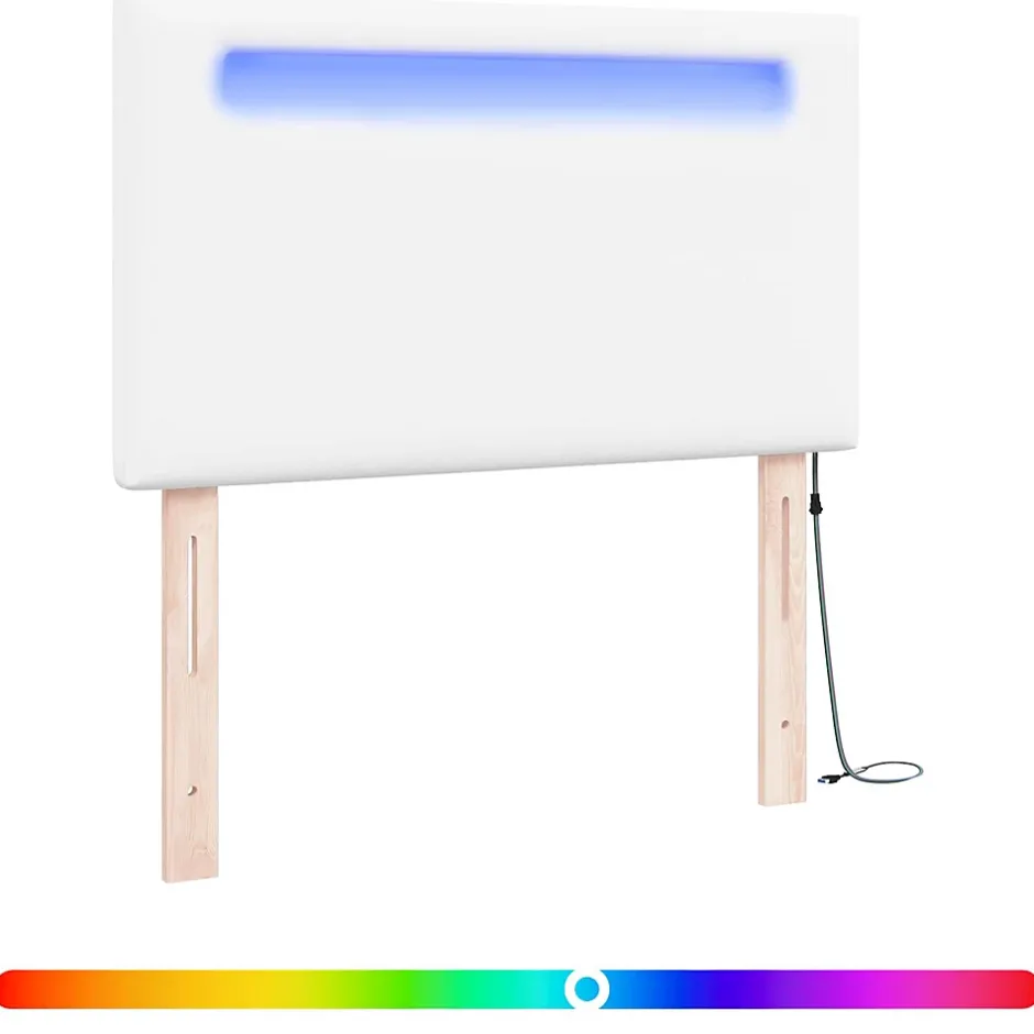 Vidaxl Tête de lit LED Blanc 100 cm Cuir synthétique Outlet