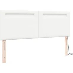Vidaxl Tête de lit LED Blanc 160 cm Cuir synthétique Outlet