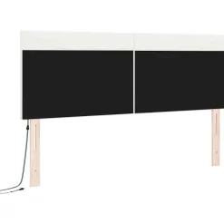 Vidaxl Tête de lit LED Blanc 160 cm Cuir synthétique Outlet