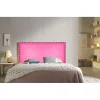 Eccox Tête de lit Lily en similicuir rose 90