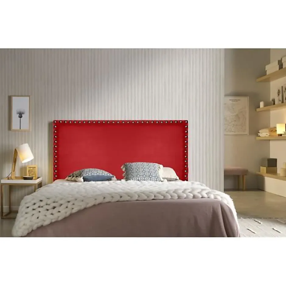 Eccox Tête de lit Lily en similicuir rouge 90