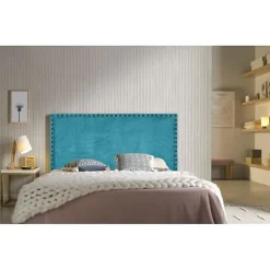 Eccox Tête de lit Lily en tissu turquoise 100