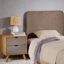 Idimex Tête de lit LUNAR 90 avec fixation murale, en tissu - Grège Clearance