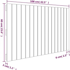 Vidaxl Tête de lit murale Blanc 108x3x60 cm Bois massif de pin