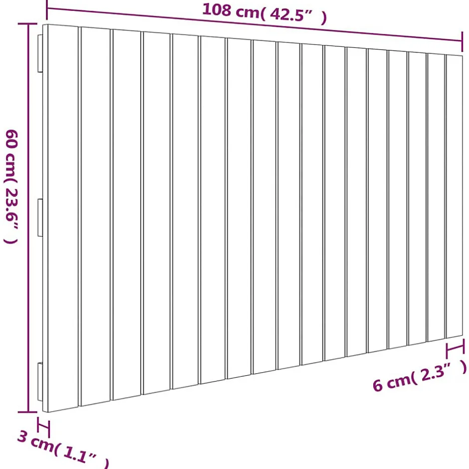 Vidaxl Tête de lit murale Blanc 108x3x60 cm Bois massif de pin