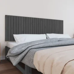 Vidaxl Tête de lit murale Gris 185x3x60 cm Bois massif de pin Discount