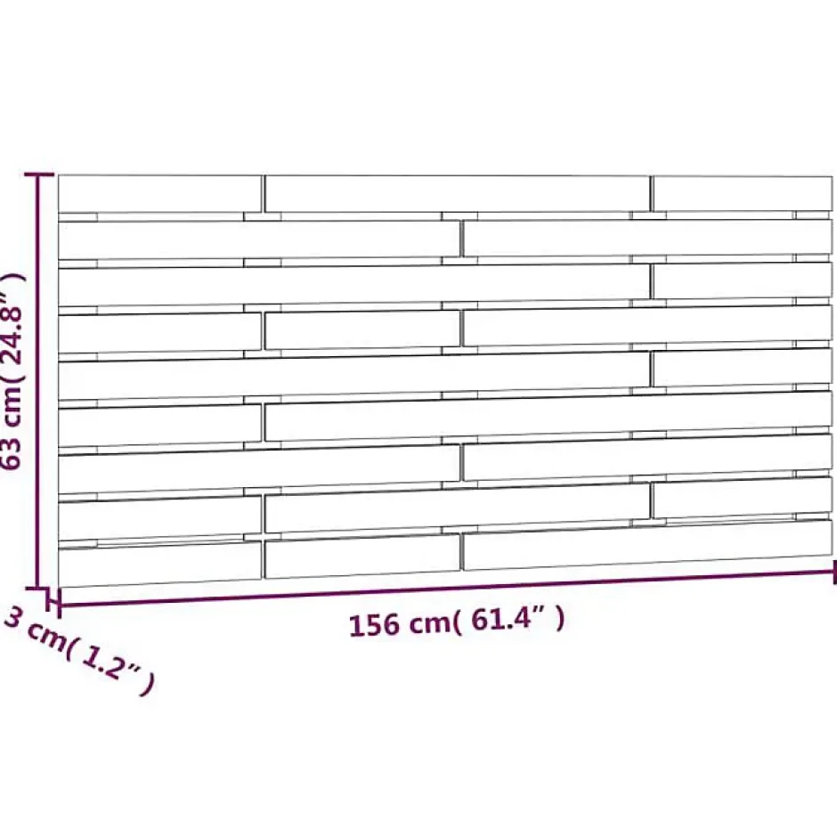 Vidaxl Tête de lit murale Gris 156x3x63 cm Bois massif de pin Clearance