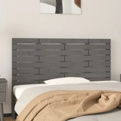 Vidaxl Tête de lit murale Gris 156x3x63 cm Bois massif de pin Clearance