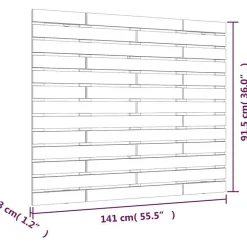 Vidaxl Tête de lit murale Noir 141x3x91,5 cm Bois massif de pin