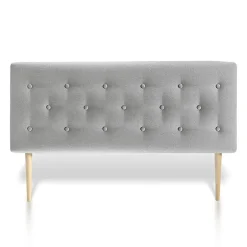 Vs Venta-Stock Tête de lit Oslo 90x100 cm, capitonnée Tissu Grey
