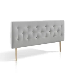 Vs Venta-Stock Tête de lit Oslo 160x100 cm, capitonnée Tissu Grey