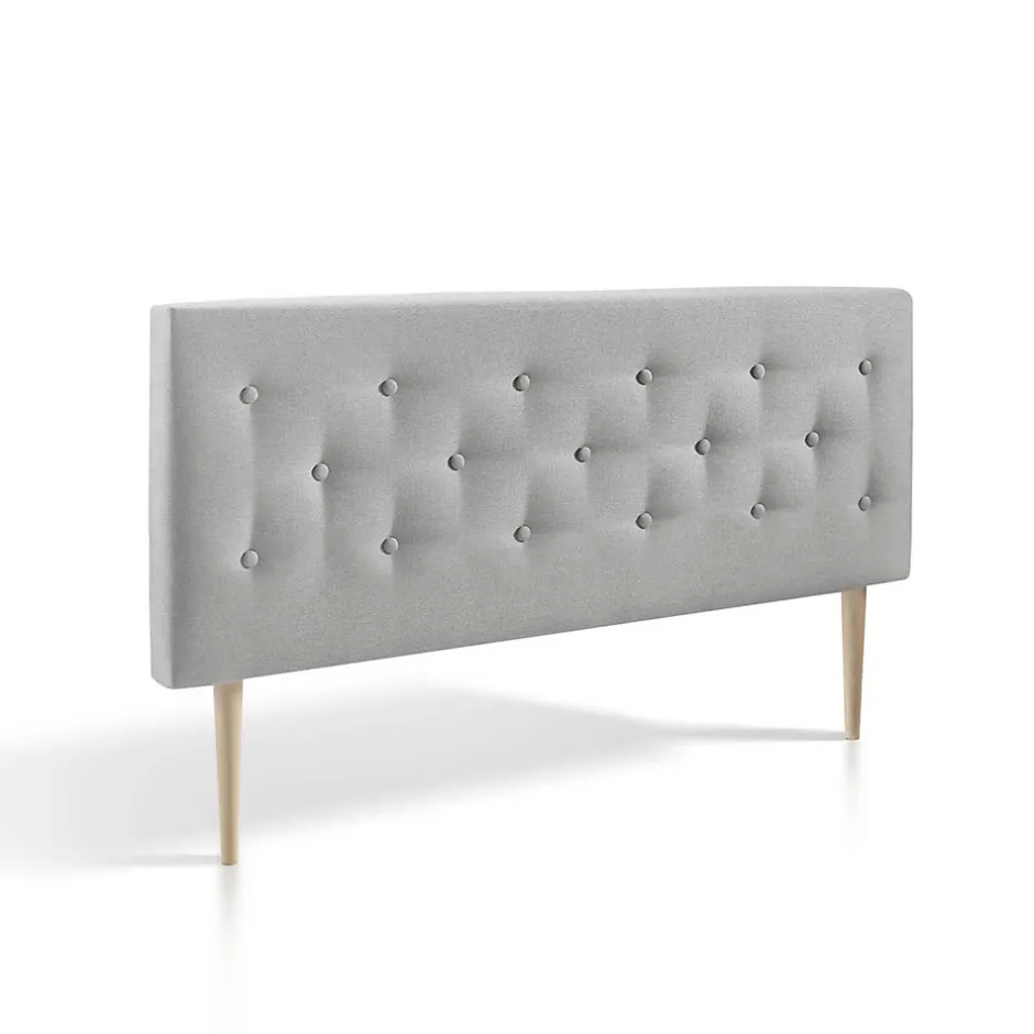 Vs Venta-Stock Tête de lit Oslo 160x100 cm, capitonnée Tissu Grey