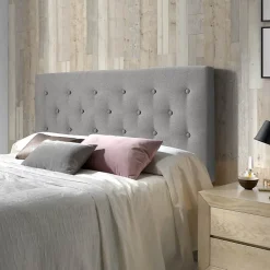 Vs Venta-Stock Tête de lit Oslo 150x100 cm, capitonnée Tissu Grey Hot
