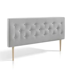 Vs Venta-Stock Tête de lit Oslo 150x100 cm, capitonnée Tissu Grey Hot