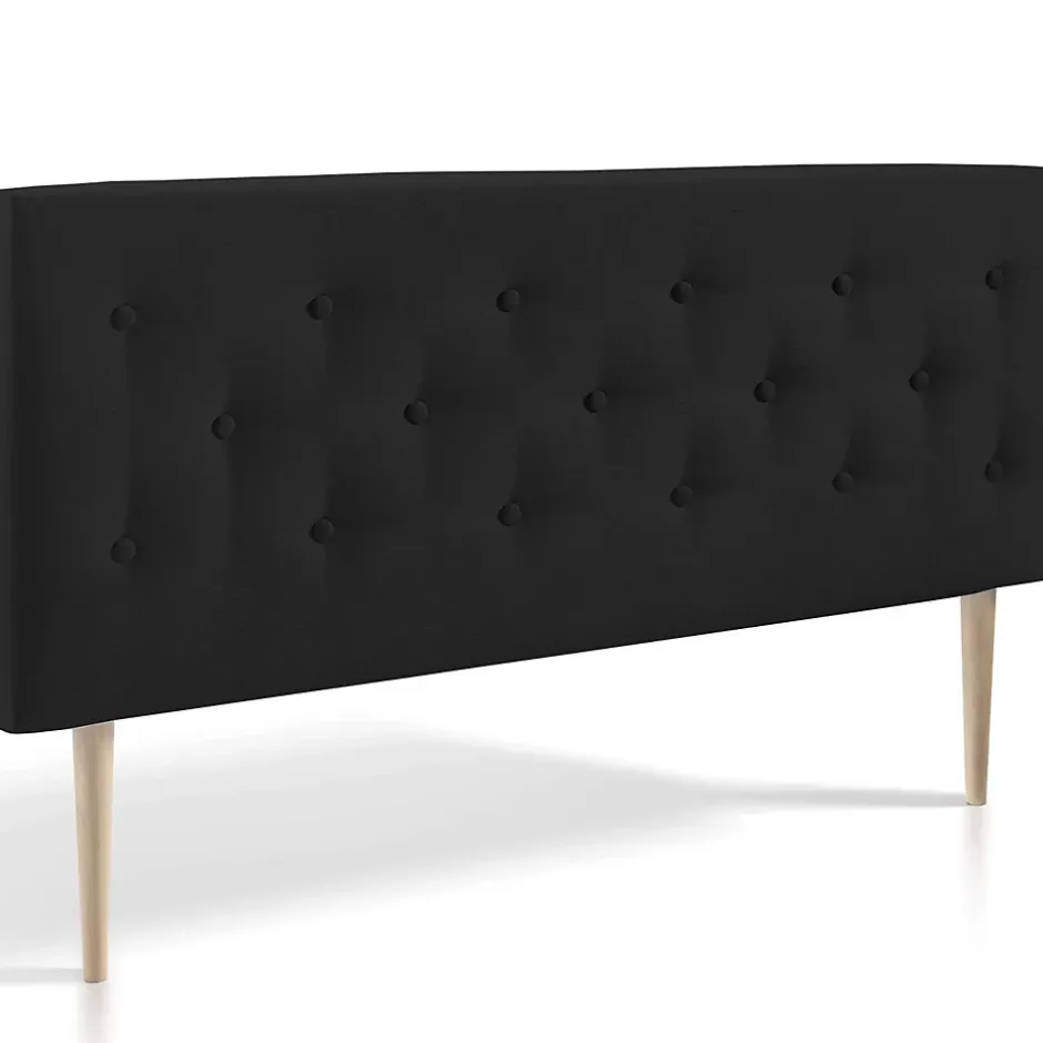 Vs Venta-Stock Tête de lit Oslo 160x100 cm, capitonnée Tissu Anthracite, Épaisseur de 8 cm