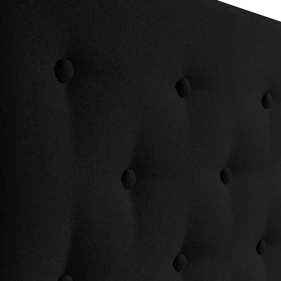 Vs Venta-Stock Tête de lit Oslo 160x100 cm, capitonnée Tissu Anthracite, Épaisseur de 8 cm