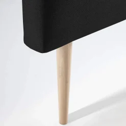 Vs Venta-Stock Tête de lit Oslo 140x100 cm, capitonnée Tissu Anthracite, Épaisseur de 8 cm