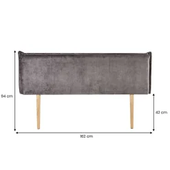 Idimex Tête de lit OVIO 160 sur pieds, en tissu - Gris New