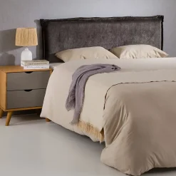 Idimex Tête de lit OVIO 160 sur pieds, en tissu - Gris New