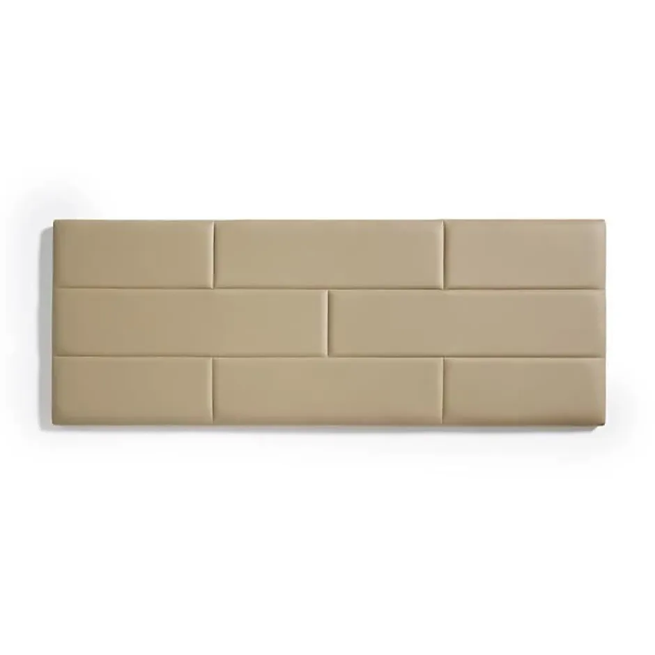 Eccox Tête de lit pour lit 90 Briques de similicuir 112 x 57 x 5 cm Rembourrage en mousse et renfort de dossier Couleur Camel Clair. ECC Hot