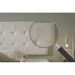 Eccox Tête de lit pour lit 160 capitone similicuir carrés 162 x 57 x 5 cm Rembourrage en mousse et renfort de dossier couleur Blanc. ECC Discount