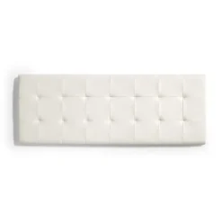 Eccox Tête de lit pour lit 160 capitone similicuir carrés 162 x 57 x 5 cm Rembourrage en mousse et renfort de dossier couleur Blanc. ECC Discount