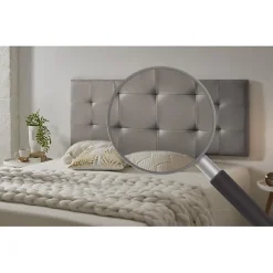 Eccox Tête de lit pour lit de 110 carrés en similicuir Capitone 112 x 57 x 5 cm Gris. Outlet