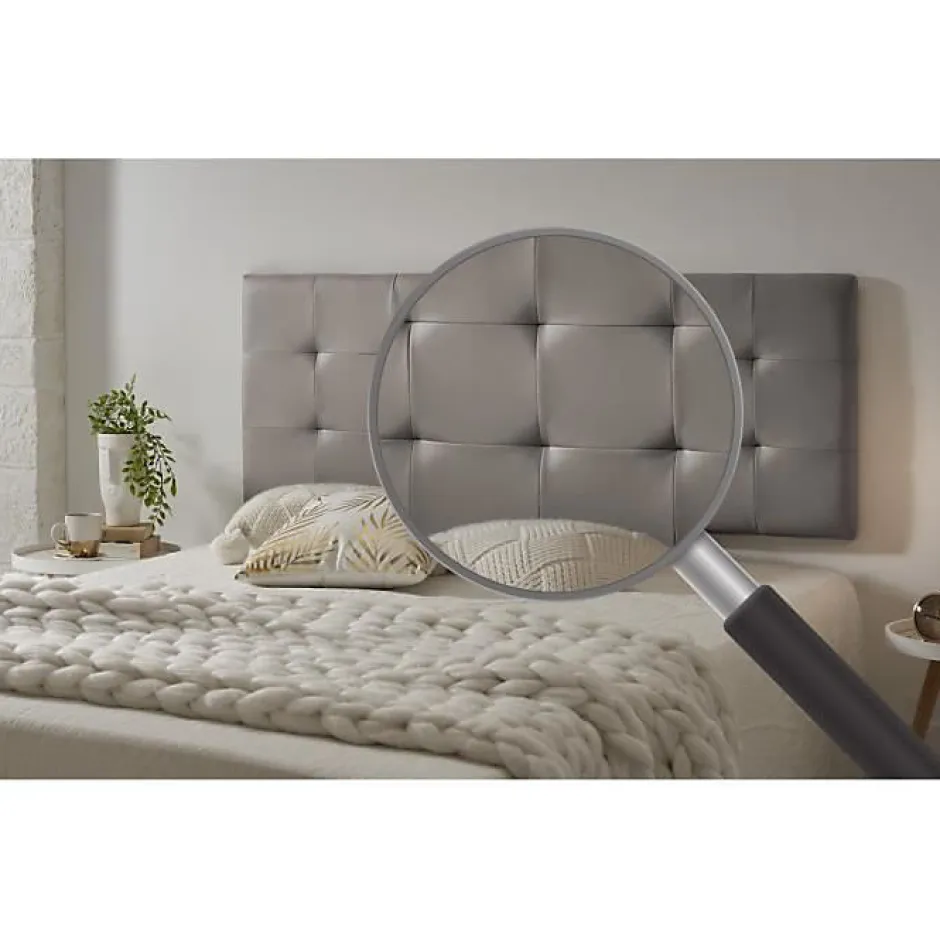 Eccox Tête de lit pour lit de 110 carrés en similicuir Capitone 112 x 57 x 5 cm Gris. Outlet