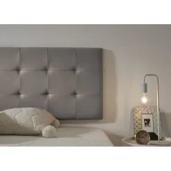 Eccox Tête de lit pour lit de 110 carrés en similicuir Capitone 112 x 57 x 5 cm Gris. Outlet