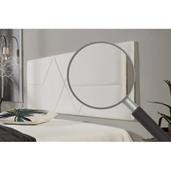 Eccox Tête de lit pour lit de 120 Deux diamants en similicuir 152 x 57 x 5 cm Rembourrage en mousse Couleur Blanc. Best
