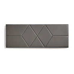 Eccox Tête de lit pour lit de 100 Deux diamants en similicuir 112 x 57 x 5 cm Rembourrage en mousse Couleur Gris.