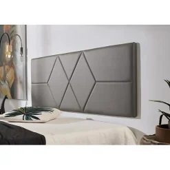 Eccox Tête de lit pour lit de 100 Deux diamants en similicuir 112 x 57 x 5 cm Rembourrage en mousse Couleur Gris.