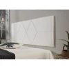 Eccox Tête de lit pour lit de 105 Deux diamants en similicuir 112 x 57 x 5 cm Rembourrage en mousse Couleur Blanc.