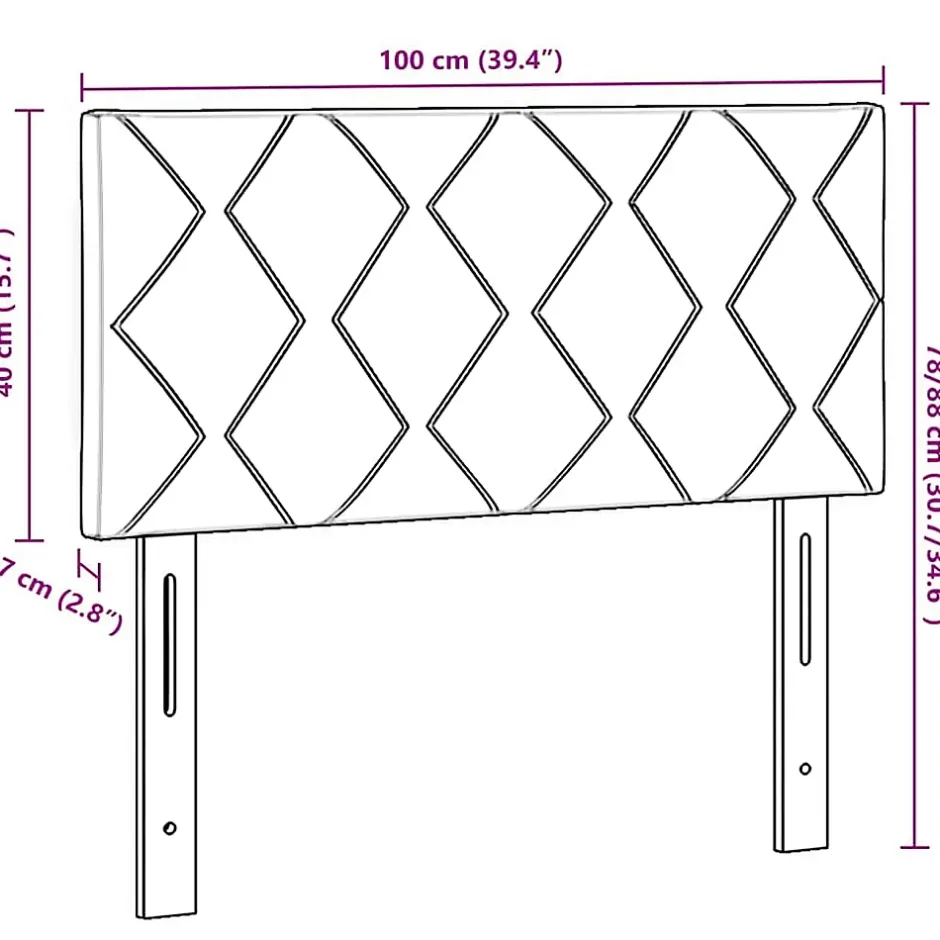 Vidaxl Tête de lit Rose 100 cm Velours Outlet