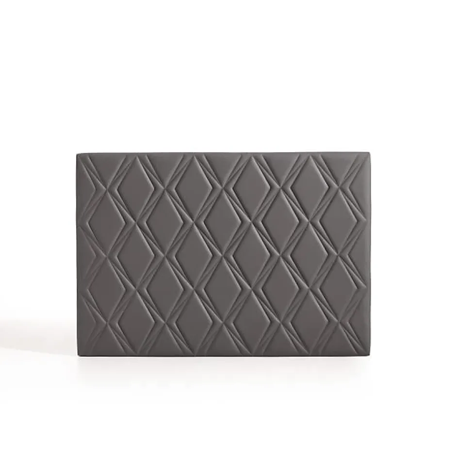 Eccox Tête de lit Rubi gris pour lit 135 en similicuir 154x115x8.