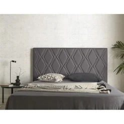 Eccox Tête de lit Rubi gris pour lit 110 en similicuir 115x115x8. New